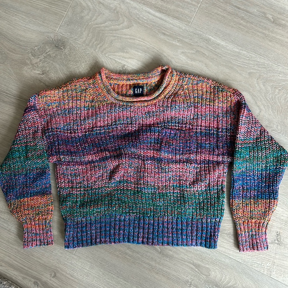 Gap rainbow knit sweater